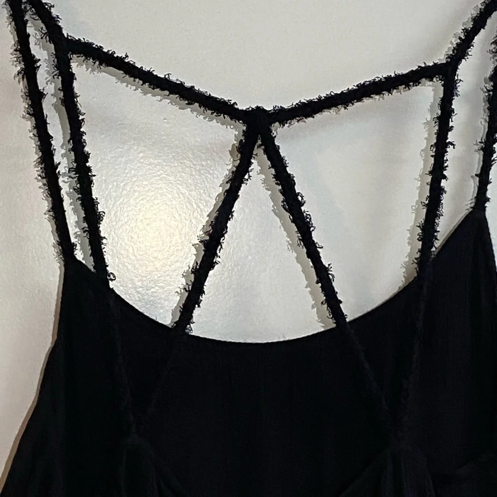 Free People Intimately Womens Sz XSmall Star Slip Crochet Black Boho Dress - Picture 13 of 16
